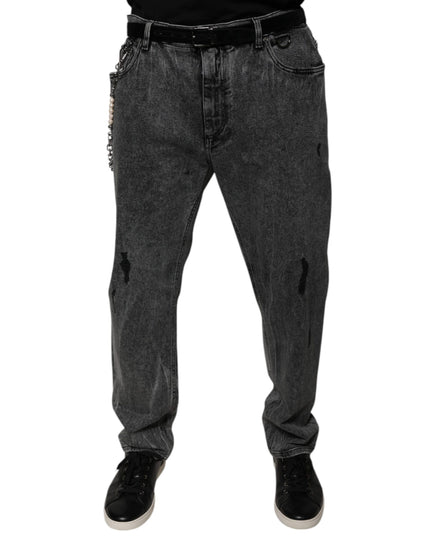 Dolce & Gabbana Dark Gray Cotton Skinny Denim Jeans