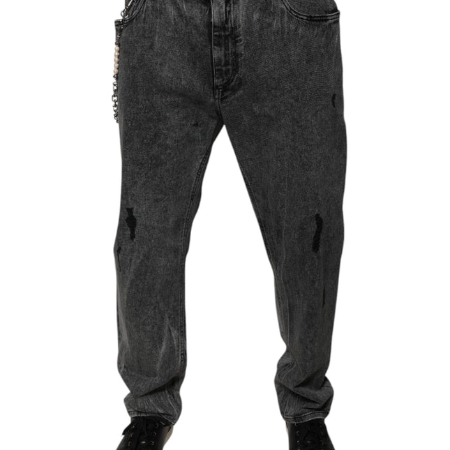 Dolce & Gabbana Dark Gray Cotton Skinny Denim Jeans