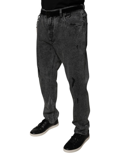 Dolce & Gabbana Dark Gray Cotton Skinny Denim Jeans