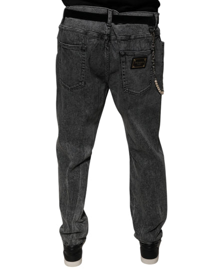 Dolce & Gabbana Dark Gray Cotton Skinny Denim Jeans
