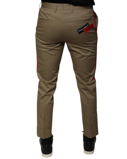 Dolce & Gabbana Brown Logo Men Casual Tapered Pants