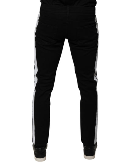 Dolce & Gabbana Black Crown White Lining Skinny Denim Jeans