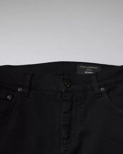 Dolce & Gabbana Black Crown White Lining Skinny Denim Jeans