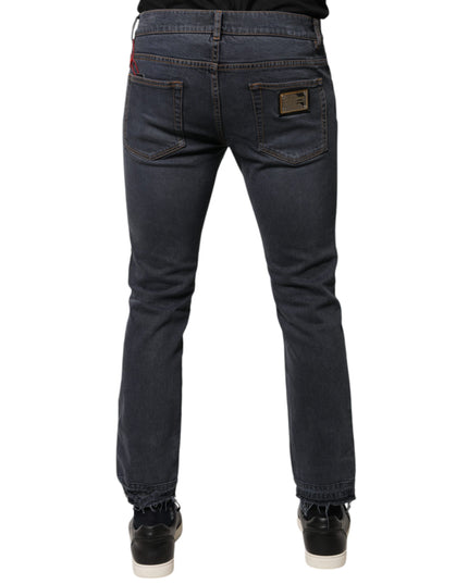 Dolce & Gabbana Dark Gray Cotton Skinny Denim Jeans