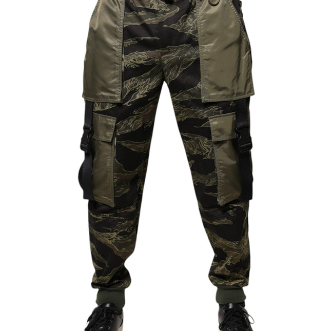 Dolce & Gabbana Green Cotton Jogger Cargo Pants