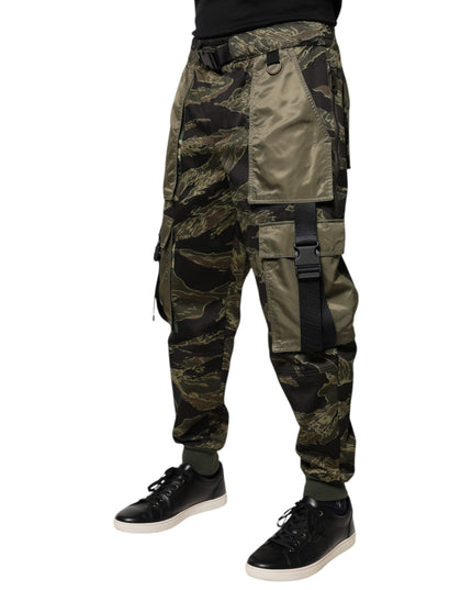 Dolce & Gabbana Green Cotton Jogger Cargo Pants
