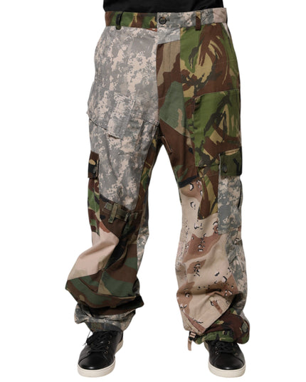 Dolce & Gabbana Multicolor Patchwork Camouflage Cargo Pants