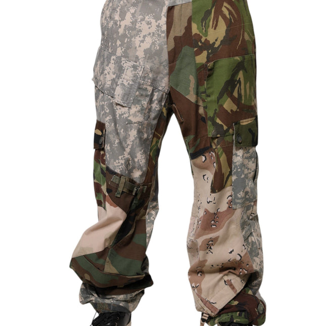 Dolce & Gabbana Multicolor Patchwork Camouflage Cargo Pants