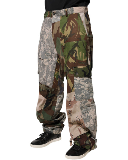 Dolce & Gabbana Multicolor Patchwork Camouflage Cargo Pants
