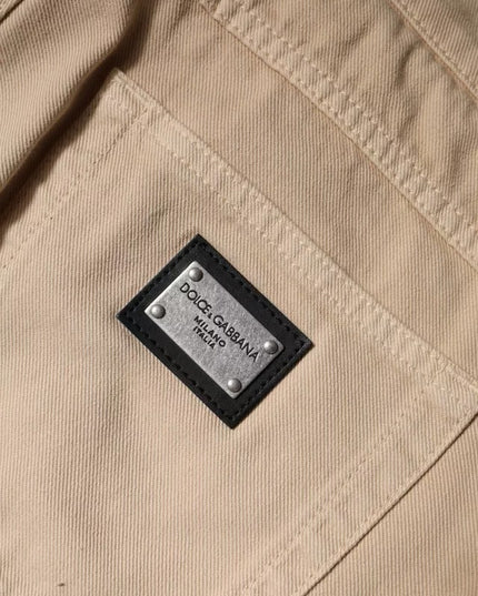 Dolce & Gabbana Beige Cotton Stretch Regular Men Denim Jeans