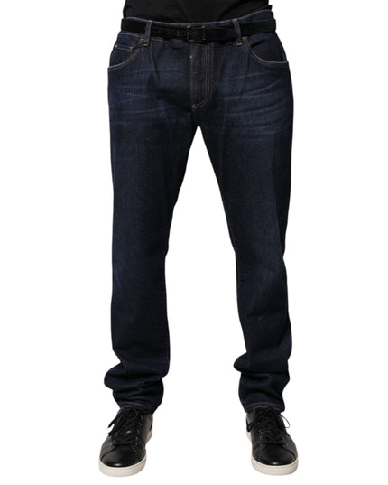 Dolce & Gabbana Dark Blue Cotton Skinny Denim Jeans