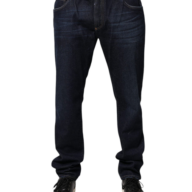 Dolce & Gabbana Dark Blue Cotton Skinny Denim Jeans