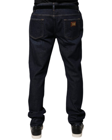 Dolce & Gabbana Dark Blue Cotton Skinny Denim Jeans