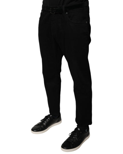 Dolce & Gabbana Black Cotton Stretch Logo Skinny Denim Jeans