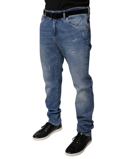 Dolce & Gabbana Light Blue Cotton Men Skinny Denim Jeans