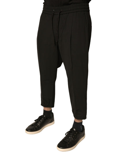 Dolce & Gabbana Black Wool Jogger Jogging Pants