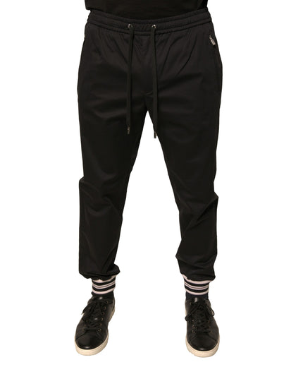 Dolce & Gabbana Black Cotton Stretch Jogger Sweatpants Pants