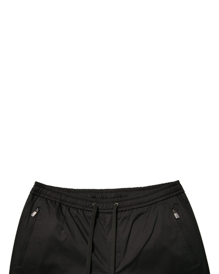 Dolce & Gabbana Black Cotton Stretch Jogger Sweatpants Pants