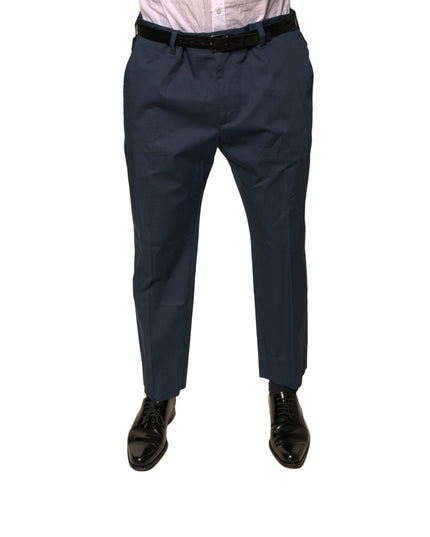 Dolce & Gabbana Blue Cotton Men Skinny Dress Pants