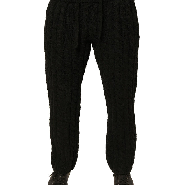 Dolce & Gabbana Black Wool Knitted Skinny Pants