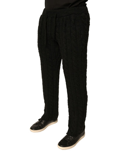 Dolce & Gabbana Black Wool Knitted Skinny Pants