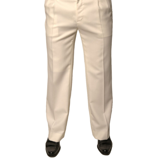 Dolce & Gabbana Off White Straight Dress Pants