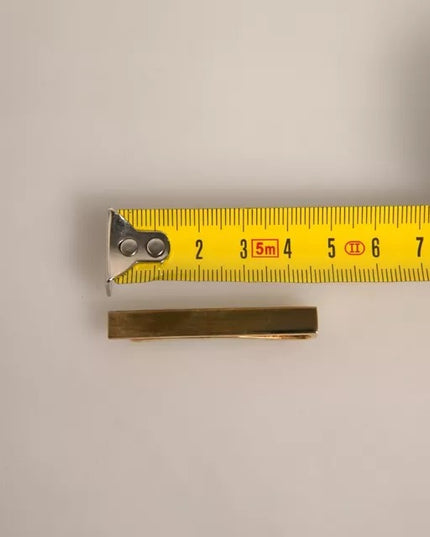 Dolce & Gabbana Gold Tone Brass Logo Branded Tie Clip Bar