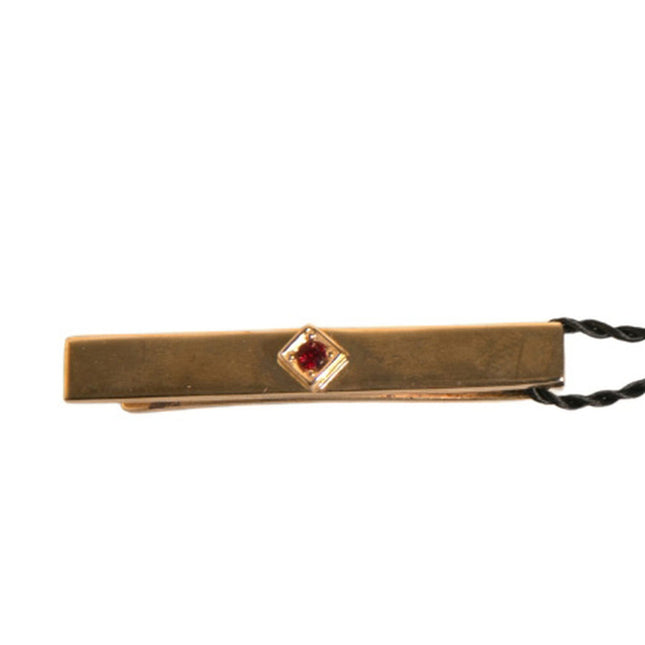 Dolce & Gabbana Gold Tone Brass Crystal Branded Tie Clip Bar