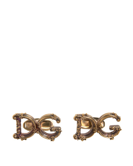 Dolce & Gabbana Gold Tone 925 Sterling Silver DG Logo Cufflink