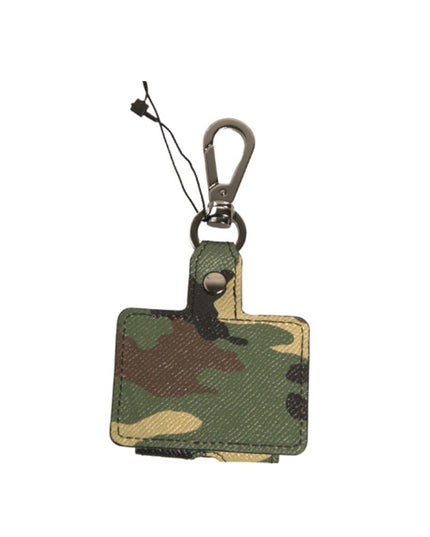 Dolce & Gabbana Multicolor Camouflage Leather Metal Airpods Case