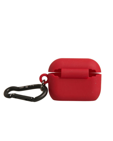 Dolce & Gabbana Red Silicone Rubber Logo Embossed Airpods Case