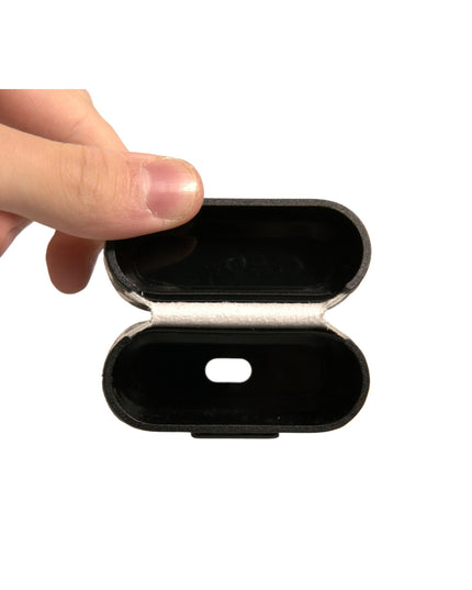 Dolce & Gabbana Black White Leather Scribble Embossed Logo Airpods Case