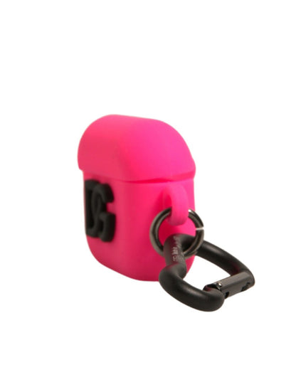 Dolce & Gabbana Pink Silicone Rubber Logo Embossed Airpods Case
