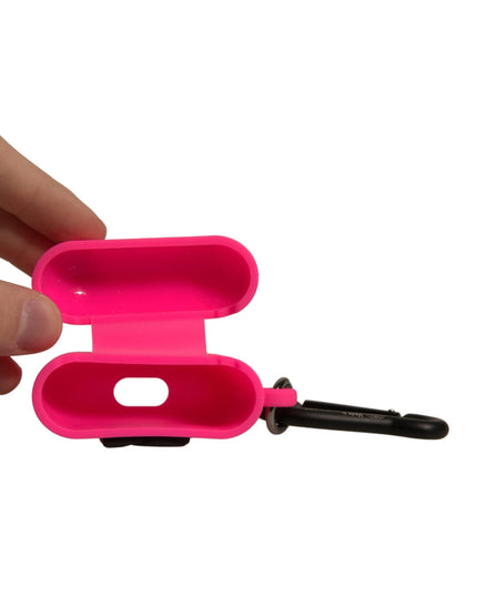 Dolce & Gabbana Pink Silicone Rubber Logo Embossed Airpods Case