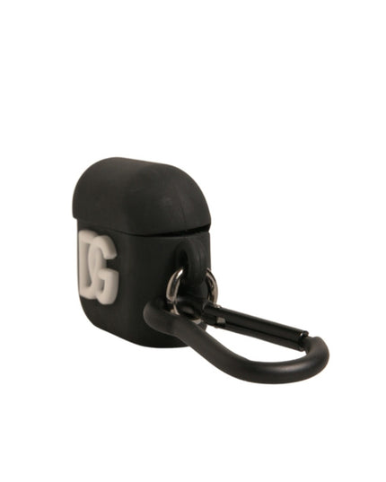 Dolce & Gabbana Black Silicone Rubber Logo Embossed Airpods Case