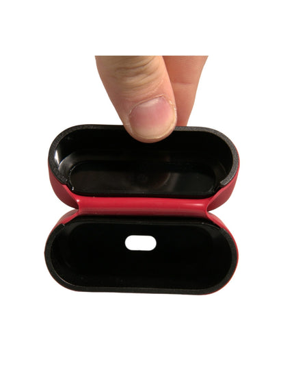 Dolce & Gabbana Red PVC Embossed Logo Plaque Holder Airpods Case