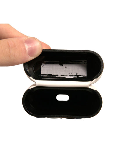 Dolce & Gabbana White PVC Embossed Logo Plaque Holder Airpods Case