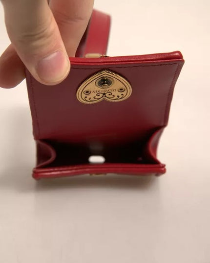 Dolce & Gabbana Black Leather Devotion Heart Strap Airpod Case