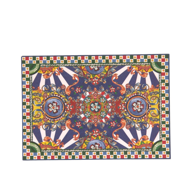 Dolce & Gabbana Multicolor Carretto Siciliano Envelope Post Card Holder