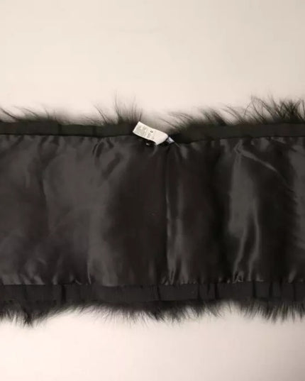 Dolce & Gabbana Black Fur Shoulder Collar Wrap Shawl Scarf