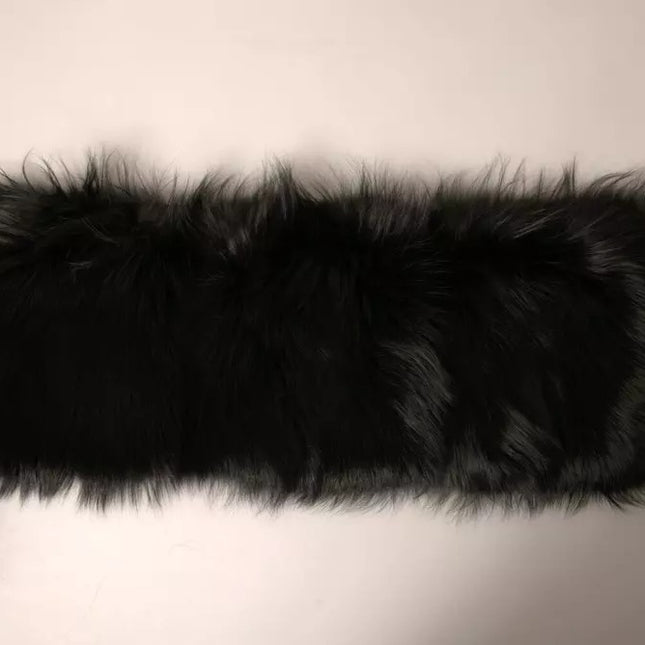 Dolce & Gabbana Black Fur Shoulder Collar Wrap Shawl Scarf