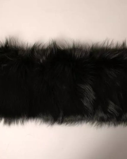 Dolce & Gabbana Black Fur Shoulder Collar Wrap Shawl Scarf