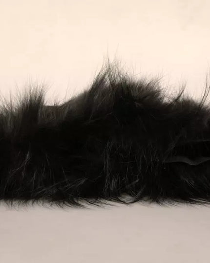 Dolce & Gabbana Black Fur Shoulder Collar Wrap Shawl Scarf