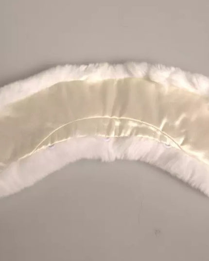 Dolce & Gabbana White Fur Shoulder Collar Wrap Shawl Scarf