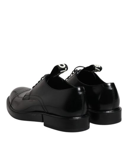 Dolce & Gabbana Black Patent Leather Derby Lace Up Formal Dress Shoes