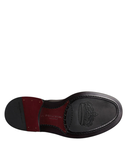 Dolce & Gabbana Brown Leather Derby Wingtip Lace Up Formal Dress Shoes