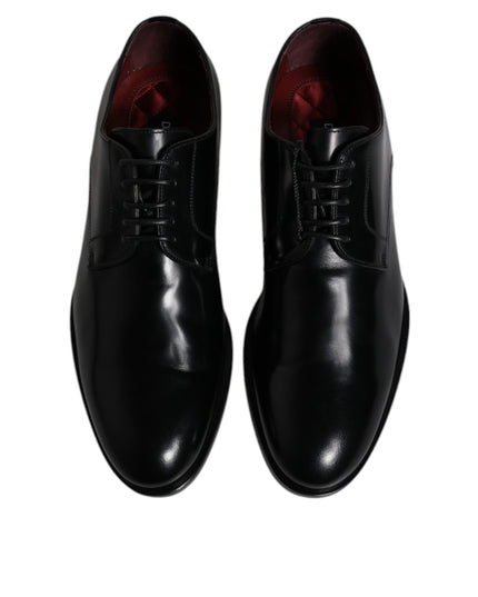 Dolce & Gabbana Black Calfskin Leather Derby Lace Up Formal Dress Shoes