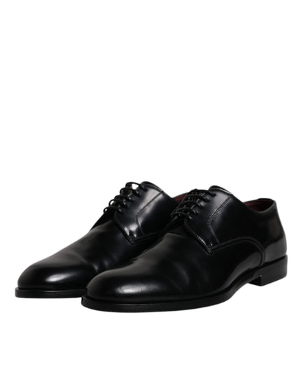 Dolce & Gabbana Black Calfskin Leather Derby Lace Up Formal Dress Shoes