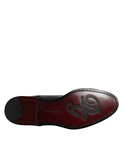 Dolce & Gabbana Black Calfskin Leather Derby Lace Up Formal Dress Shoes