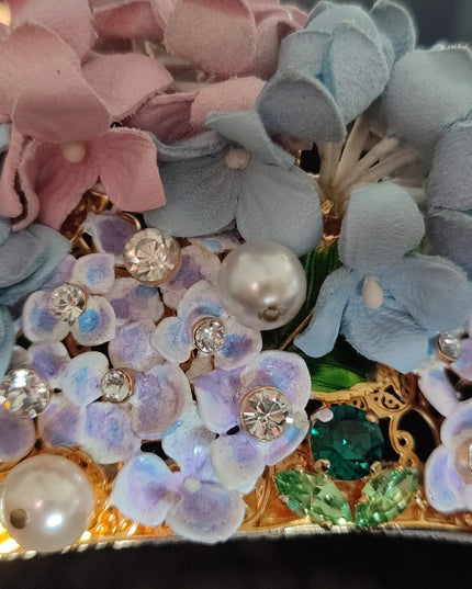 Dolce & Gabbana Gold Crystal Purple Hortensia Headband Crown Diadem